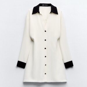 NWT ZARA CONTRAST TRIM MINI DRESS